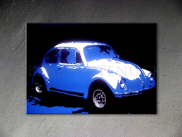 Maľovaný POP ART obraz na stenu Volkswagen Beetle