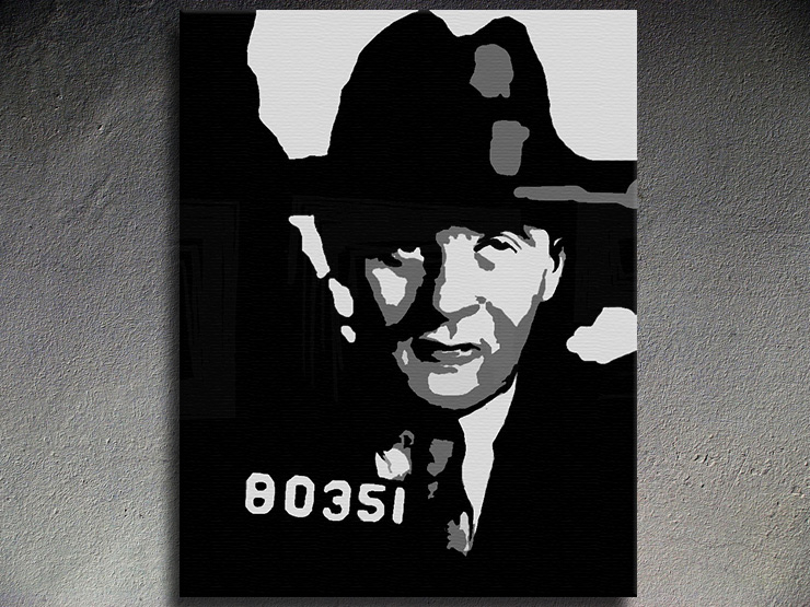 Ručne maľovaný POP Art Bugsy Siegel 1 dielny
