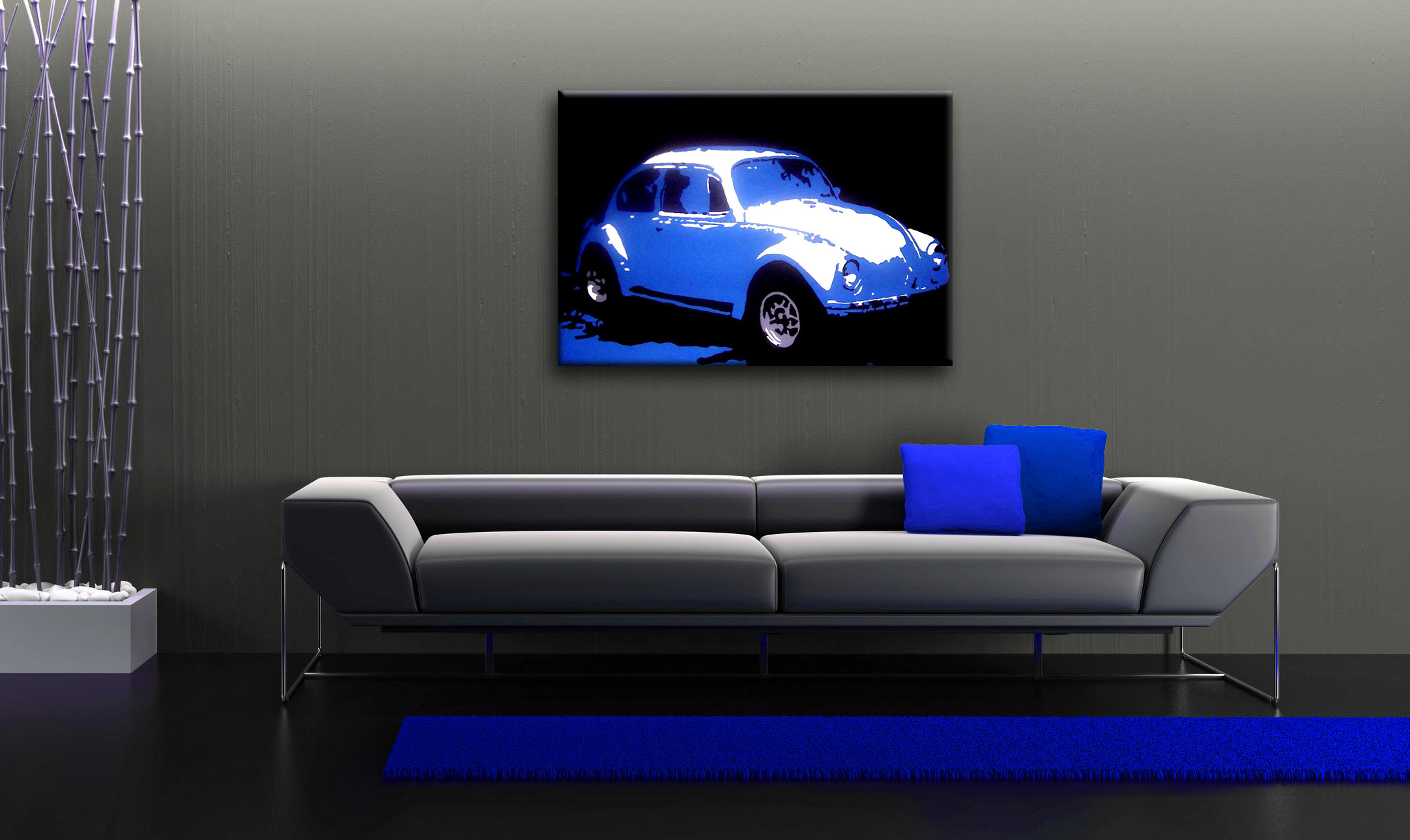 Maľovaný POP ART obraz na stenu Volkswagen Beetle