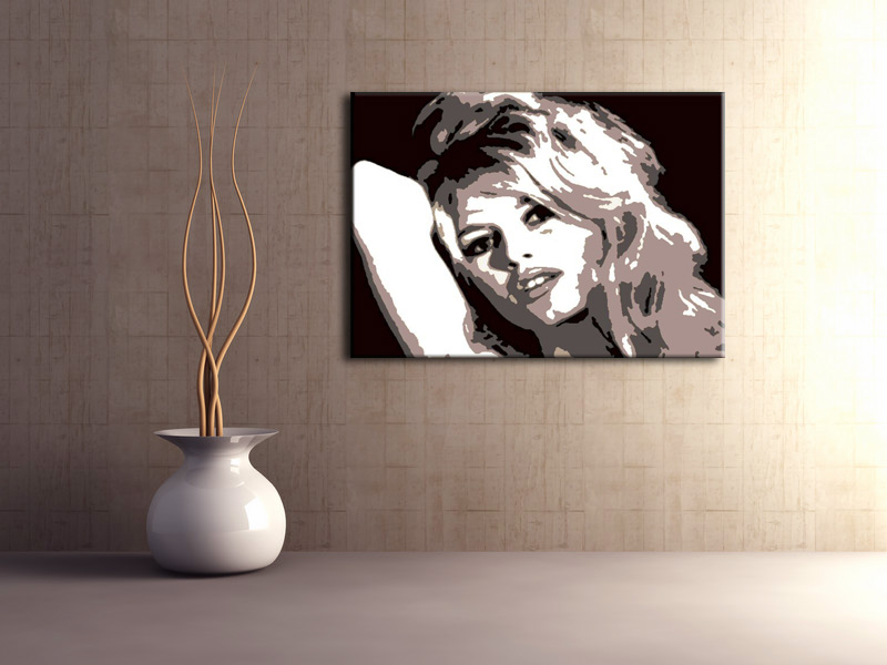 Maľovaný POP ART obraz na stenu Brigitte Bardot