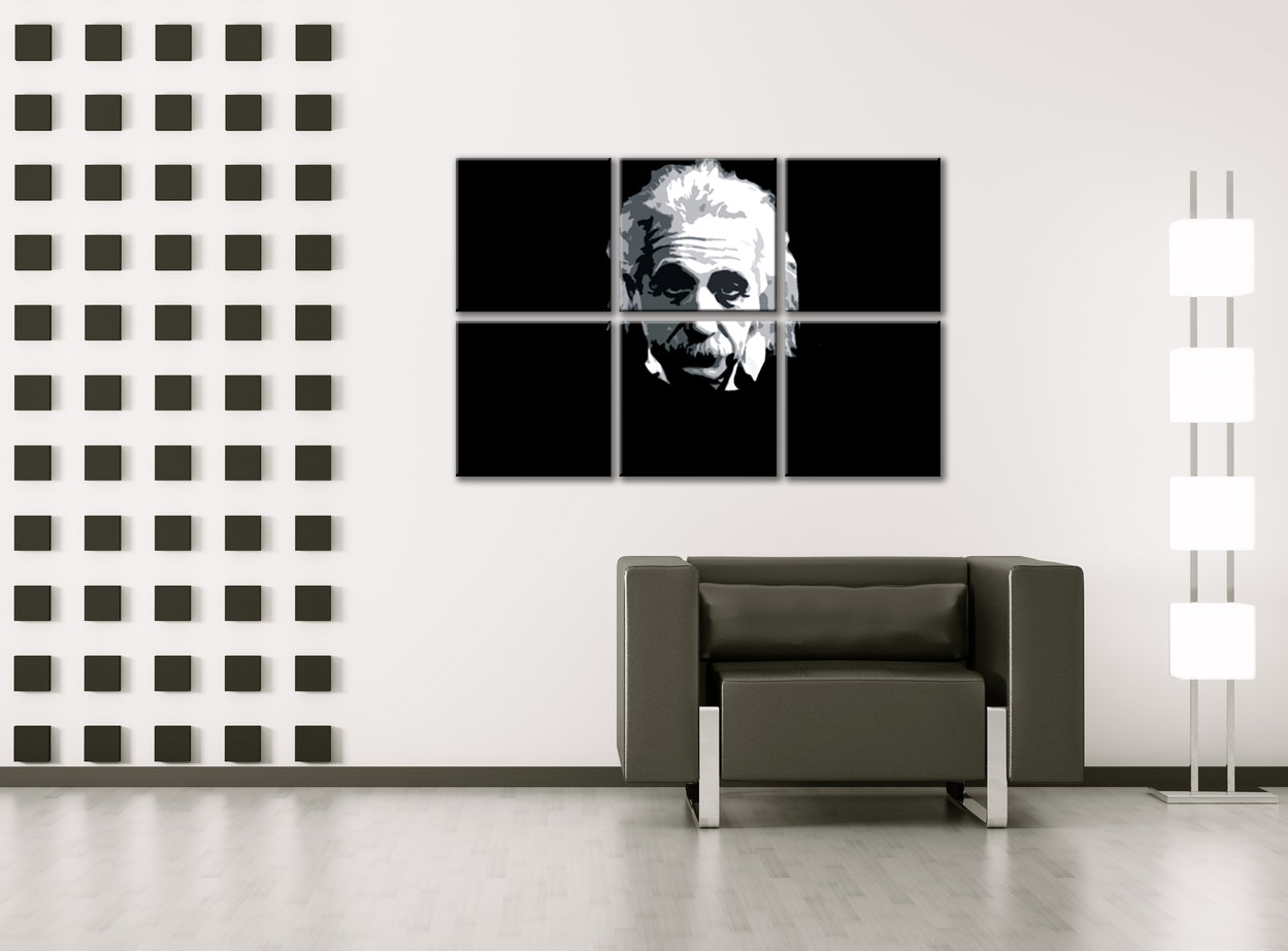 Maľovaný POP ART obraz na stenu Albert Einstein