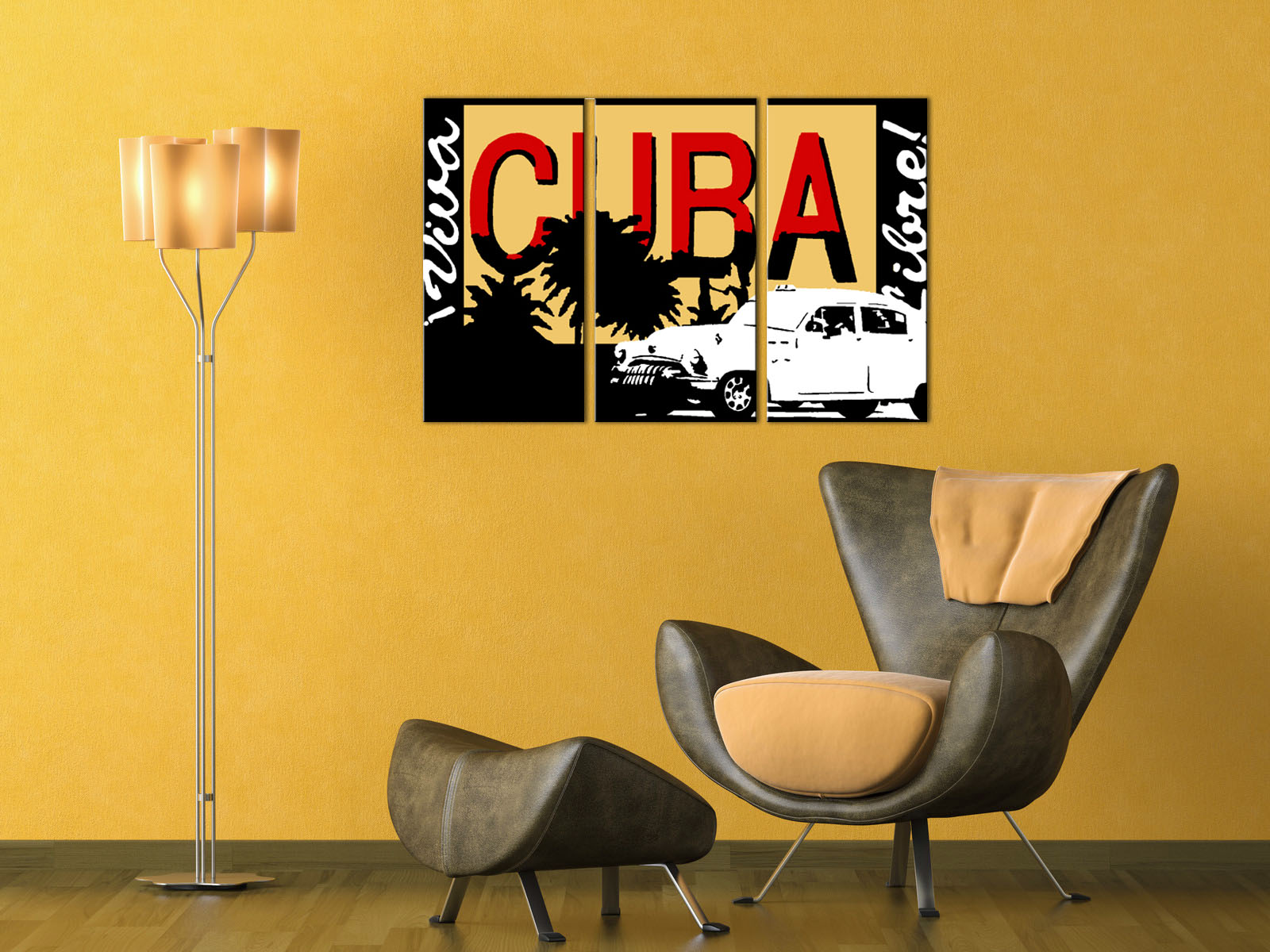 Maľovaný POP ART obraz na stenu CUBA
