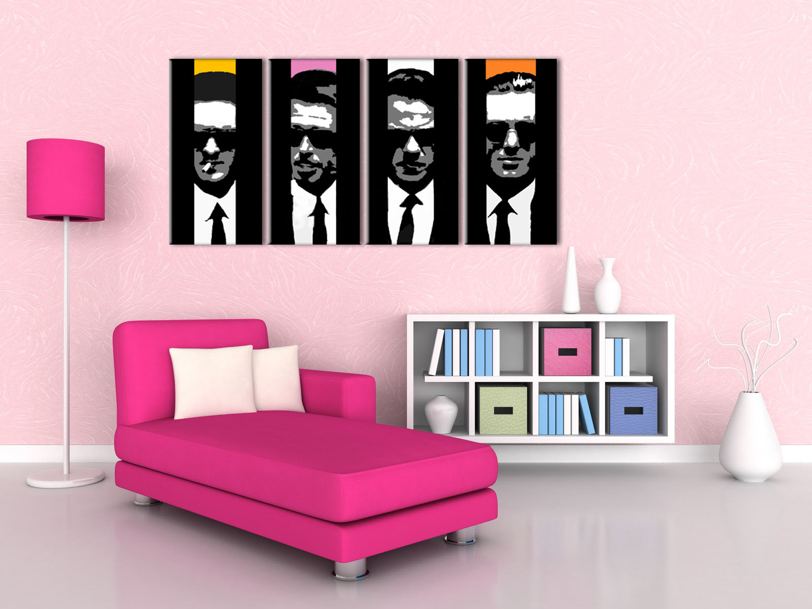 Ručne maľovaný POP Art "Reservoir Dogs" 4 dielny 
