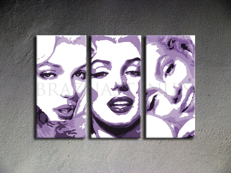 Ručne maľovaný POP Art Marilyn MONROE 3 dielny