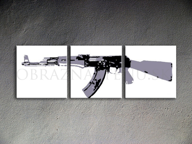 Ručne maľovaný POP Art Kalashnikov 3 dielny 