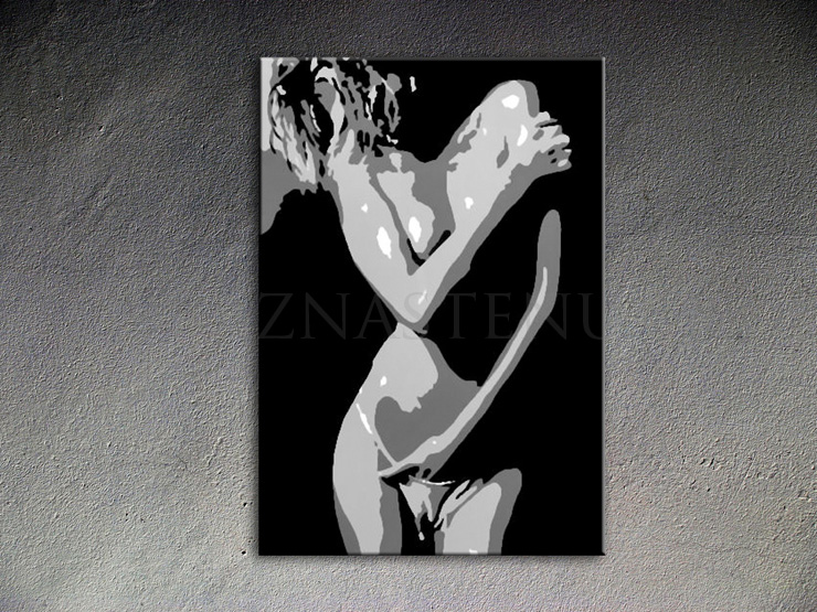 Maľovaný POP ART obraz na stenu Nude Woman
