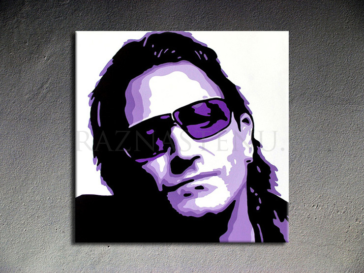 Maľovaný POP ART obraz na stenu  Bono-U2
