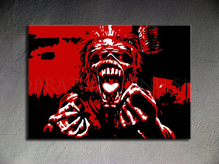 Maľovaný POP ART obraz na stenu Iron Maiden