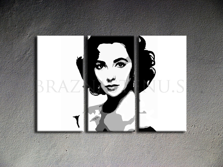 Maľovaný POP ART obraz na stenu Elizabeth Taylor