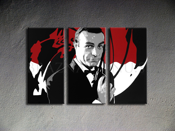  Maľovaný POP ART obraz na stenu James Bond