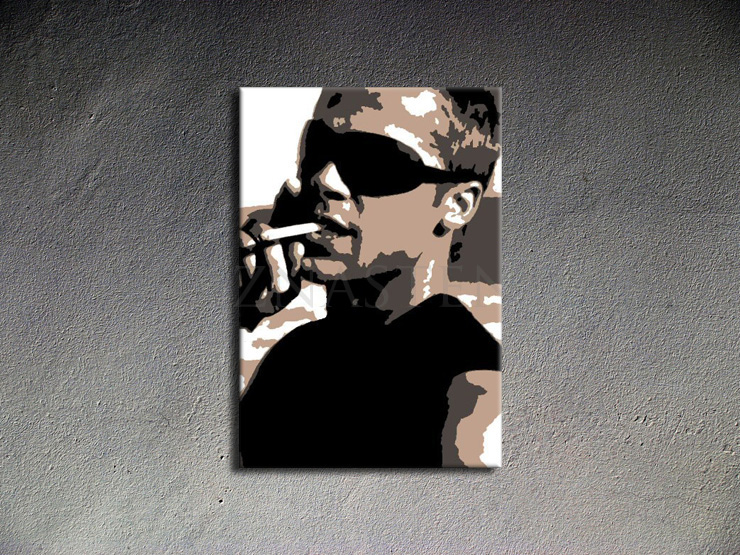Maľovaný POP ART obraz na stenu Brad Pitt