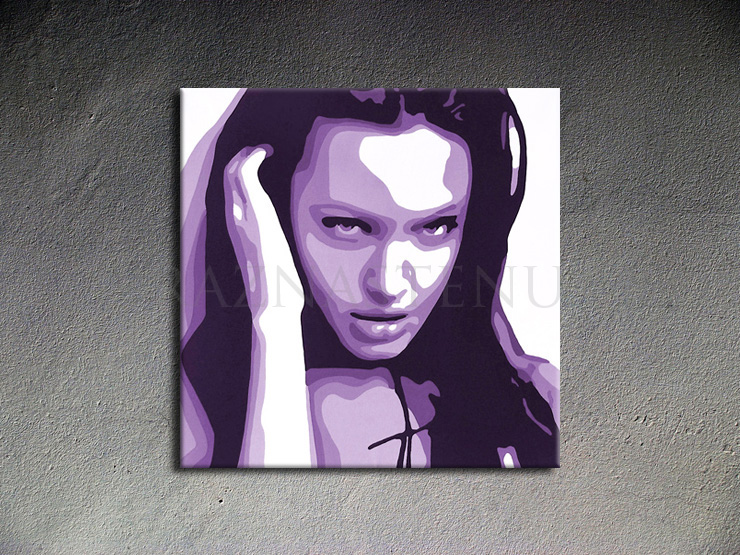 Maľovaný POP ART obraz na stenu Angelina Jolie