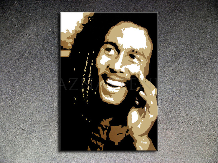Maľovaný POP ART obraz na stenu Bob Marley