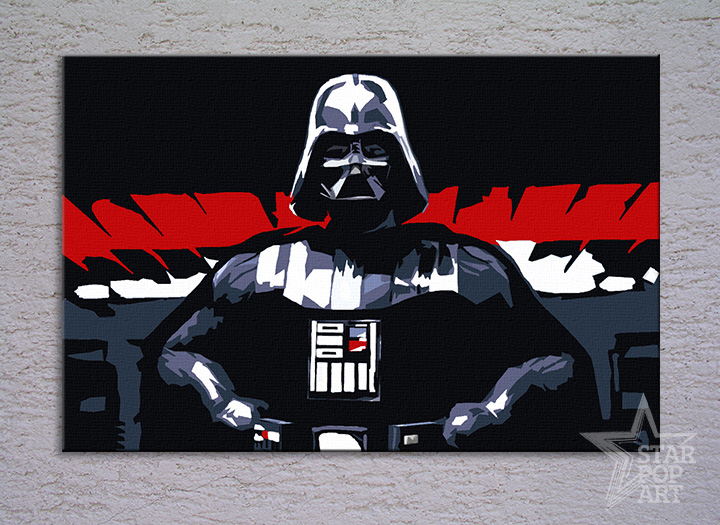 Maľovaný POP ART obraz na stenu STAR WARS - Darth Vader