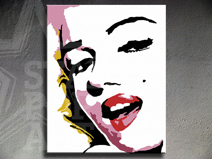 Maľovaný POP ART obraz na stenu Marilyn Monroe