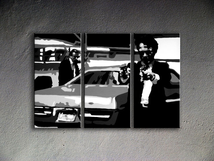 Ručne maľovaný POP Art „Reservoir Dogs“ 3 dielny
