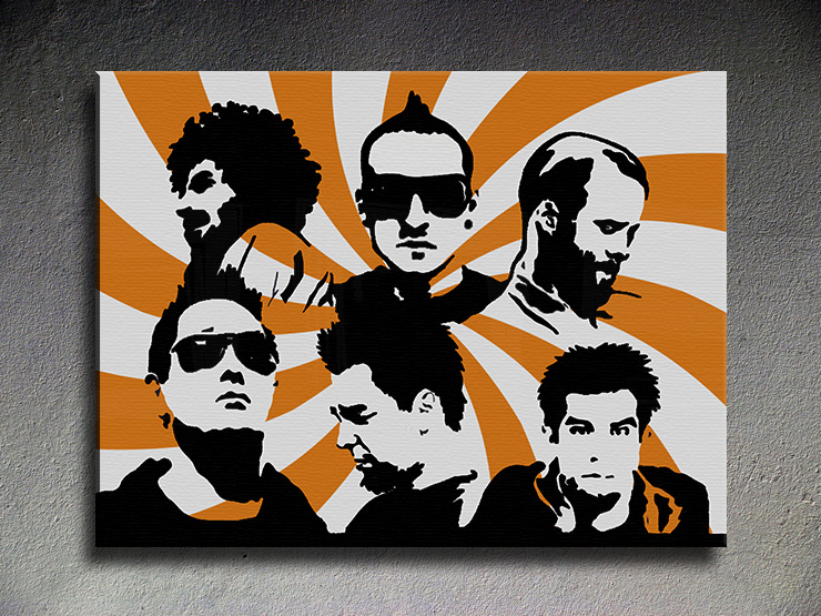 Ručne maľovaný POP Art Linkin Park 1 dielny 